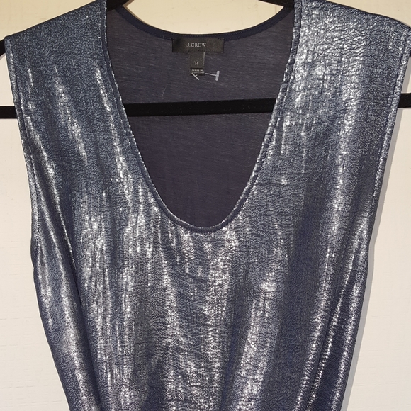 M J Crew Lined Metallic Shimmer Tank Style Top - Picture 7 of 9